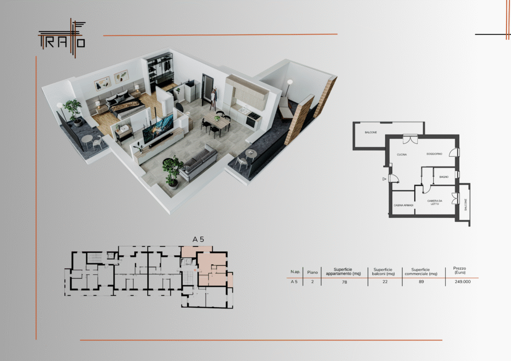 Planimetria tipo bilocale