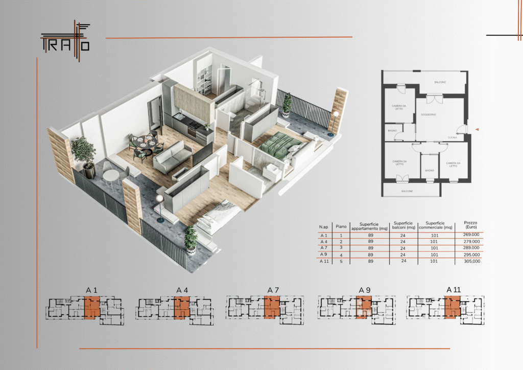 Planimetria Tipo trilocale A